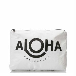 NWT Black and White Aloha Mid Size Pouch